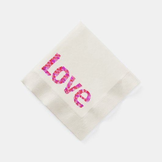 LIEBE Heart Text Napkins Serviette (Ecke)