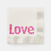 LIEBE Heart Text Napkins Serviette (Vorderseite)