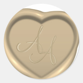 Liebe Heart Wax Siegel Monogramm Hochzeitsticker Runder Aufkleber