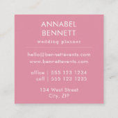 Liebe Heart Wedding Planner Quadratische Visitenkarte (Rückseite)