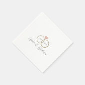 Liebe Heart Wedding Rings Personalisiert White Serviette (Ecke)