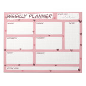 Liebe Heart Weekly Planner Notizblock (Vorderseite)
