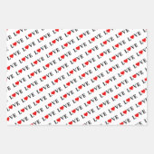 LIEBE Heart White Black Blue Geschenkpapier Set (Vorderseite 2)