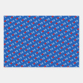 LIEBE Heart White Black Blue Geschenkpapier Set (Vorderseite 3)