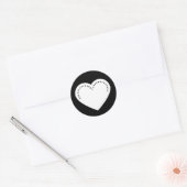 Liebe Heart White Valentine Classic Round Sticker (Umschlag)