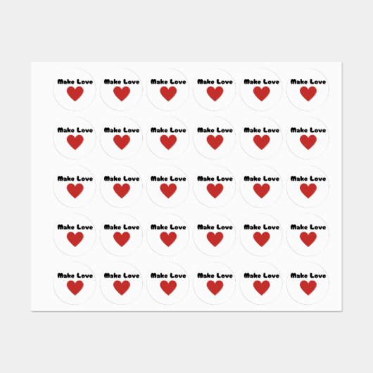 Liebe Hearts 2024 Etiketten (Blatt)