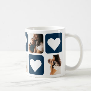 Liebe Hearts Blue Foto Collage Tasse
