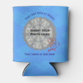 Liebe Hearts Blue Personalisiert Foto Dosenkühler (Vorderseite)