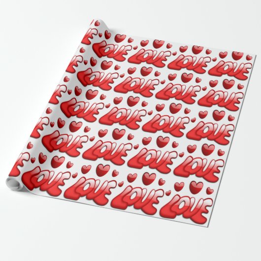 LIEBE HEARTS GESCHENKPAPIER (Ungerollt)