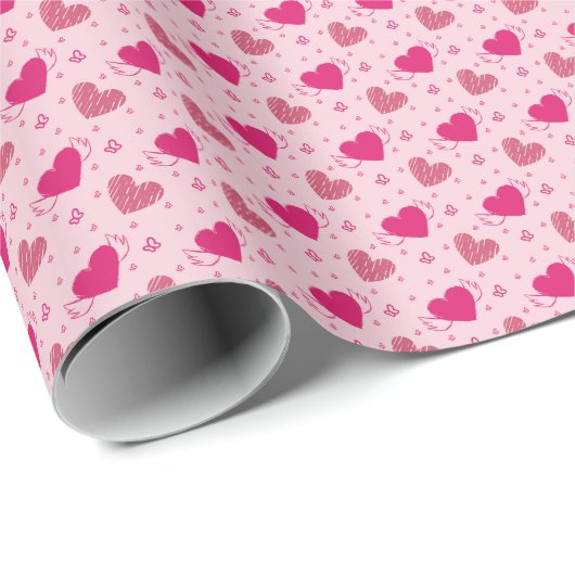 Liebe Hearts Geschenkpapier (Rolleneckpunkt)