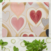 Liebe Hearts Geschirrtuch (Gefaltet)