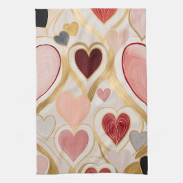 Liebe Hearts Geschirrtuch