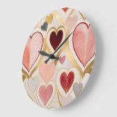 Liebe Hearts Große Wanduhr (Winkel)