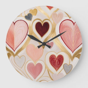 Liebe Hearts Große Wanduhr