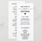 Liebe Hearts Hochzeitsprogramm Programm (Vorne/Hinten)