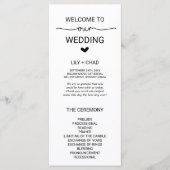 Liebe Hearts Hochzeitsprogramm Programm (Vorderseite)