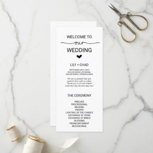 Liebe Hearts Hochzeitsprogramm Programm