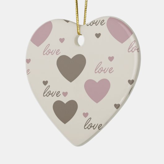 Liebe Hearts Keramik Ornament (Links)