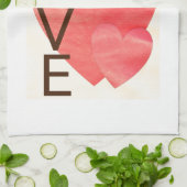 Liebe Hearts Küchentuch (Gefaltet)