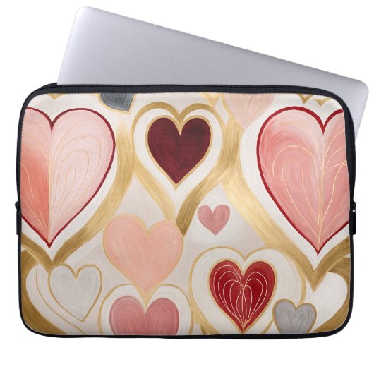 Liebe Hearts Laptopschutzhülle (Vorderseite)