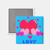 Liebe Hearts Magnet (Vorderseite/Rückseite)