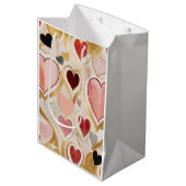 Liebe Hearts Mittlere Geschenktüte (Vorderseite Schrägansicht)