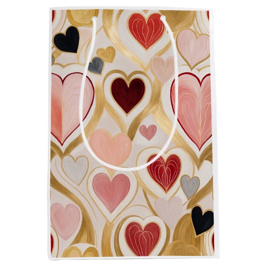 Liebe Hearts Mittlere Geschenktüte (Vorderseite)