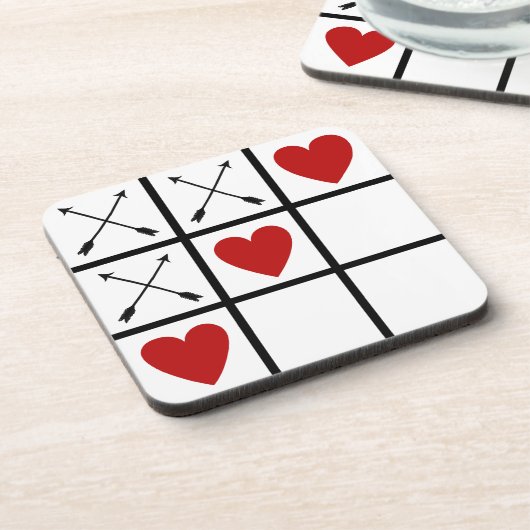 Liebe HEARTS 'n ARROWS Tic Tac Toe Untersetzer (Linke Seite)