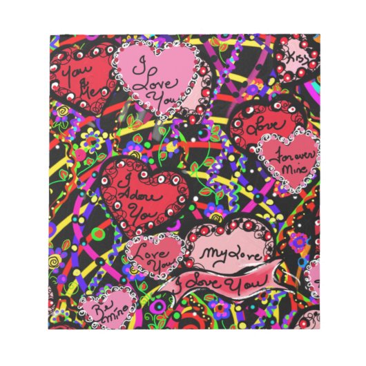 Liebe Hearts Notizblock (Vorderseite)