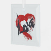 Liebe Hearts Ornament Aus Glas (Vorderseite links)