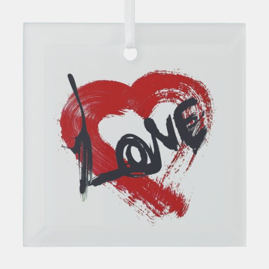 Liebe Hearts Ornament Aus Glas (Vorderseite)