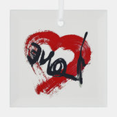 Liebe Hearts Ornament Aus Glas (Rückseite)