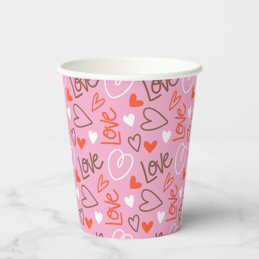 Liebe Hearts Paper Cup Pappbecher (Rückseite)