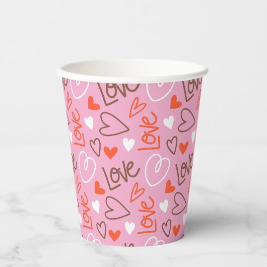 Liebe Hearts Paper Cup Pappbecher (Vorderseite)