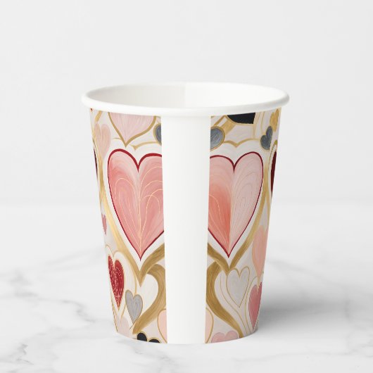 Liebe Hearts Pappbecher (Links)