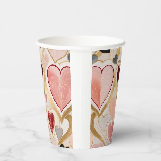 Liebe Hearts Pappbecher (Rechts)