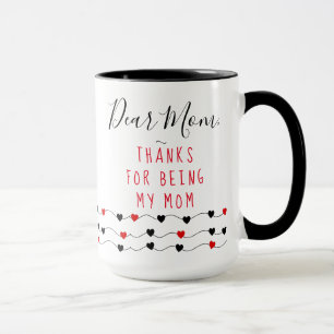 Liebe Hearts   Personalisiert Sehr geehrte Mama Tasse