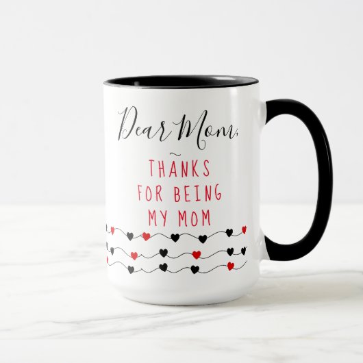 Liebe Hearts | Personalisiert Sehr geehrte Mama Tasse (Rechts)
