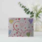 Liebe Hearts Postkarte (Stehend Vorderseite)