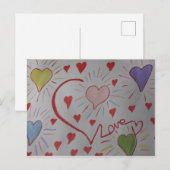 Liebe Hearts Postkarte (Vorne/Hinten)
