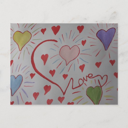 Liebe Hearts Postkarte (Vorderseite)