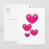 Liebe Hearts Postkarte (Vorne/Hinten)