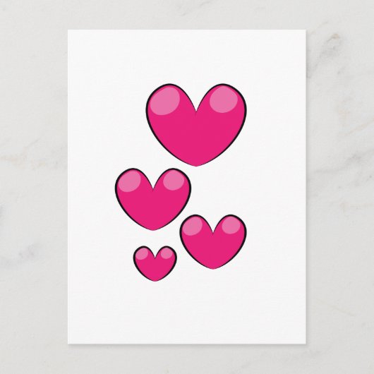 Liebe Hearts Postkarte (Vorderseite)