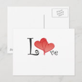 Liebe Hearts Postkarte (Vorne/Hinten)