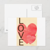 Liebe Hearts Postkarte (Vorne/Hinten)