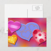 Liebe Hearts Postkarte (Vorne/Hinten)