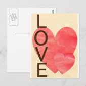 Liebe Hearts Postkarte (Vorne/Hinten)