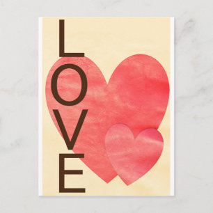 Liebe Hearts Postkarte