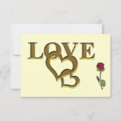 Liebe Hearts & Rote Rose Wedding RSVP Menü Einladu Einladung (Rückseite)