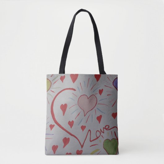 Liebe Hearts Tote Bag Tasche (Vorderseite)
